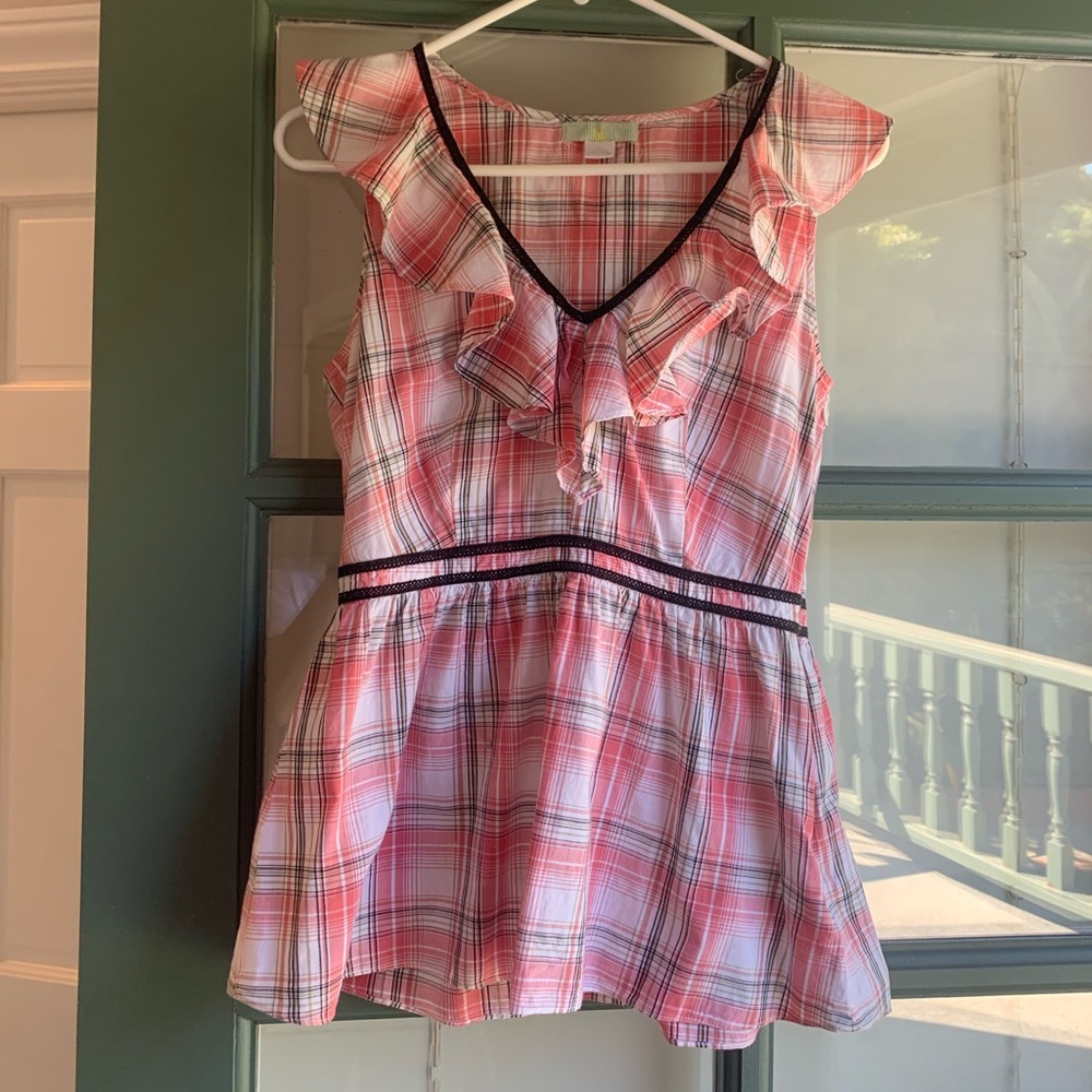 Anthropologie Lil Plaid Blouse
